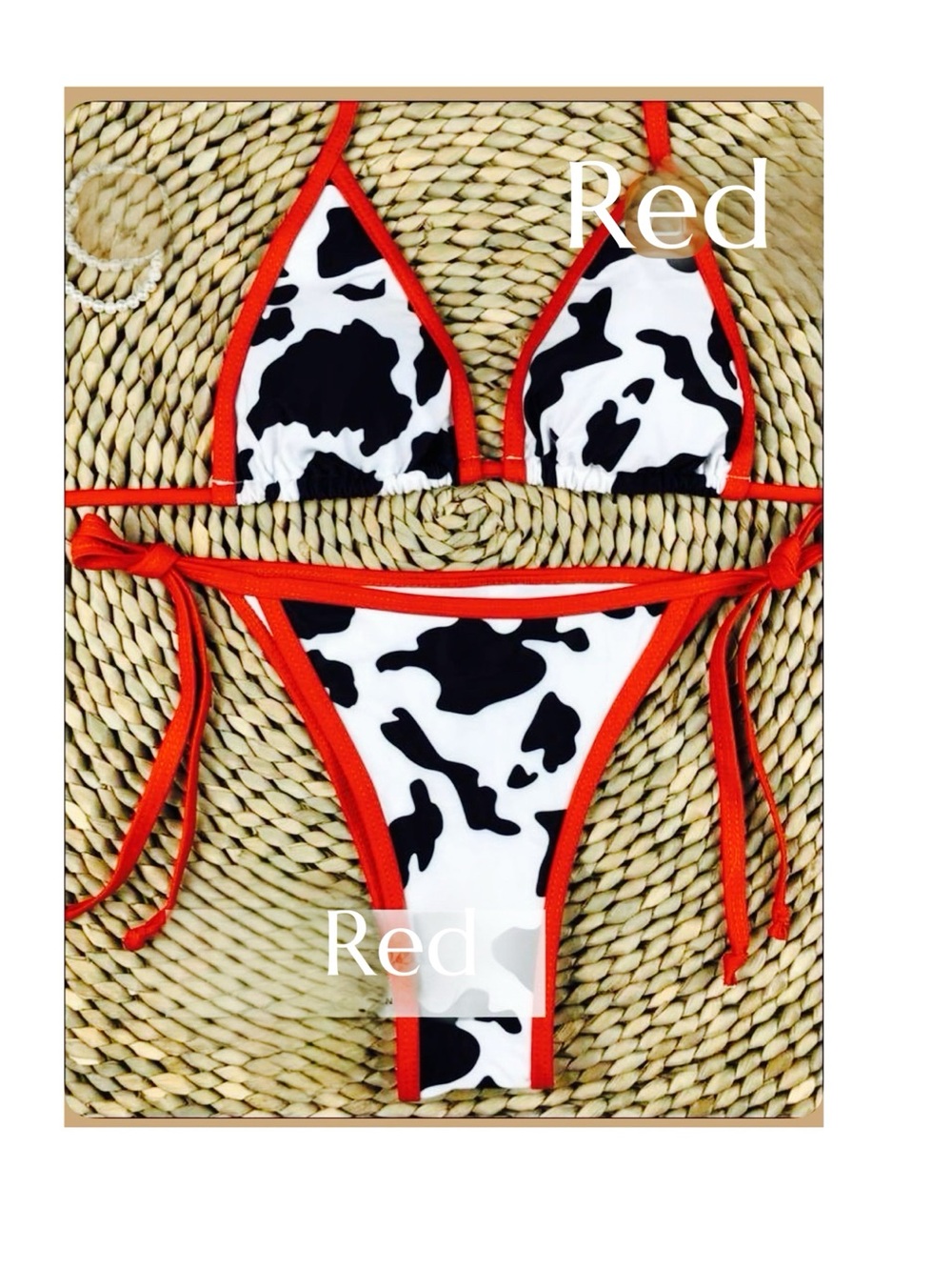 Red/Black/white 2pc Bikini